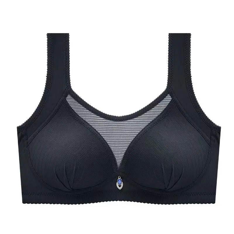 Full Cup Gathered Anti-sagging Vest Bra Without Steel Ring Sexy Chest Lift Thin Simple Breathable Bra