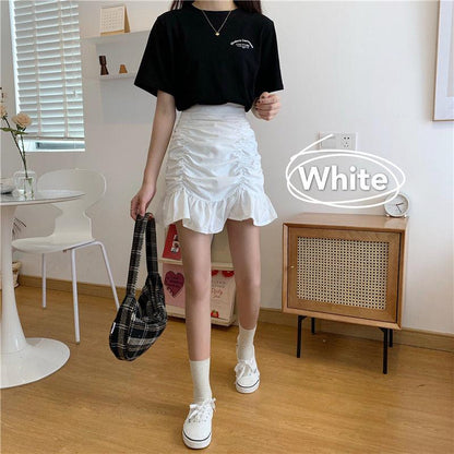 Women Sexy Tight A-line Pleated Skirt High Waist Mermaid Skirt Hip Skirt  Elastic Waist Club Casual Home Office