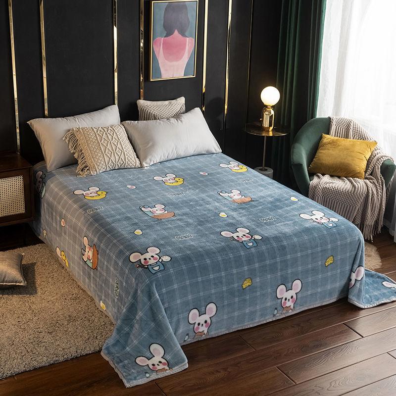 Winter Thicken Flannel Blanket Duvet Cover Blanket Double-sided Fleece Sheet Single Coral Fleece Blanket Bedding Sheet Sofa Decoration Blanket