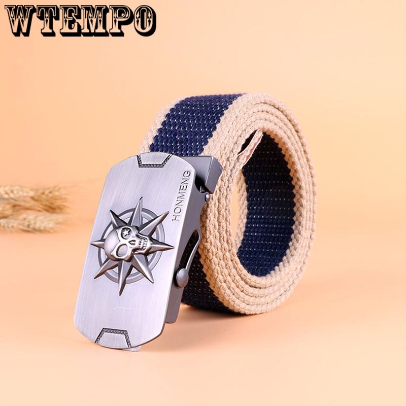 High Quality Canvas Belt Men And Women Jeans Belt Casual Strap Colors Long Metal Buckle Belts