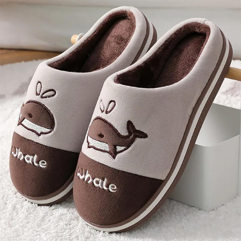 Men's Cotton Slippers Winter Non-slip Plus Velvet Thick-soled Indoor Warm Cotton Slippers