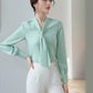 Chiffon White Shirt Female Design Sense Niche Long-sleeved Professional Shirt Suit with Shirt Fabric Light and Breathable Professional Work Wear Shirt
