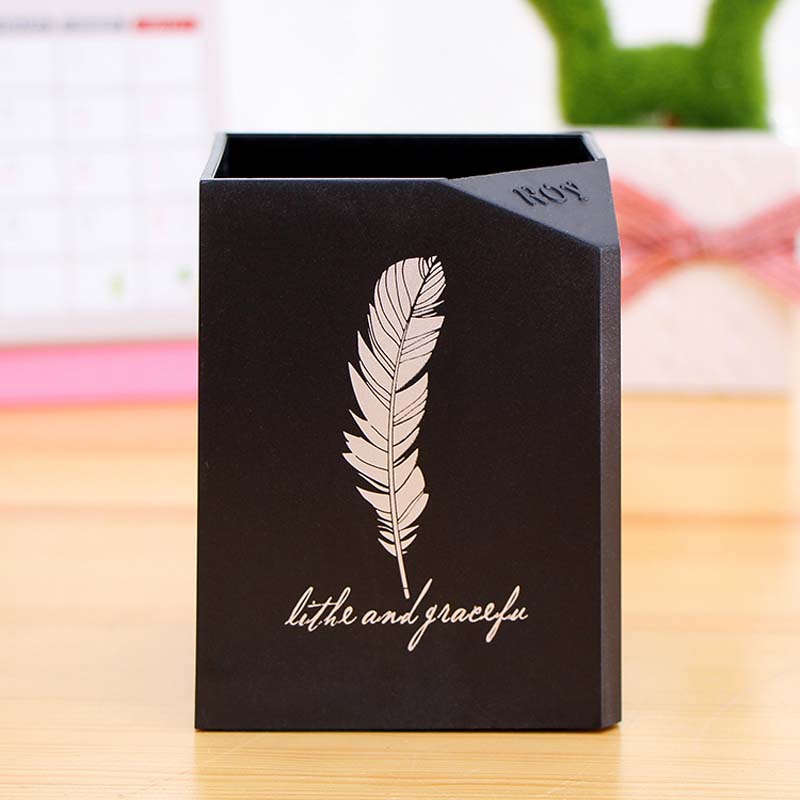 Creative Fashion Simple Pen Holder Desktop School Supplies Office Supplies Square Storage Box