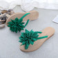 Beach Sandals and Slippers Sweet Big Flowers Flat Sandals and Slippers Female Flip Flops Student Flip Flops