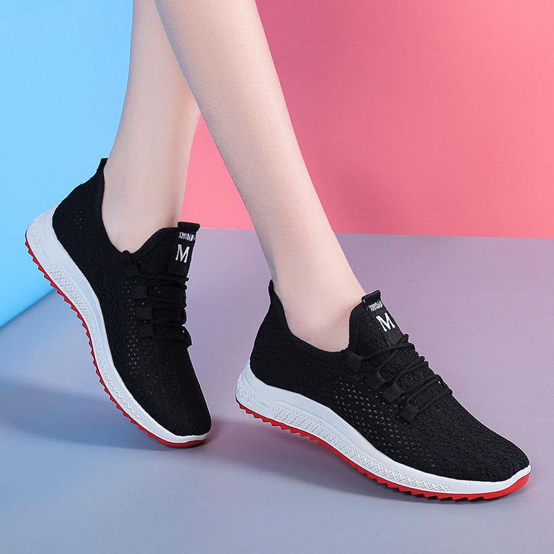Spring Summer Women's Sports Shoes Breathable Lightweight Casual Shoes Mesh Shoes Sports Soft Bottom All-match