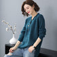 Spring and Autumn V-neck Loose Top Solid Color Plus Size Sweater Simple Casual Women Bottoming Shirt