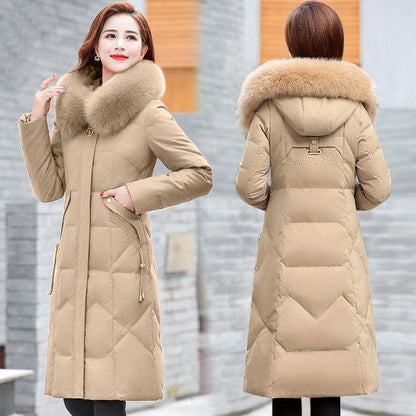 Women's Down Padded Jacket In Winter Long Over-the-knee Thick Korean Slim Fashion Slim Coat