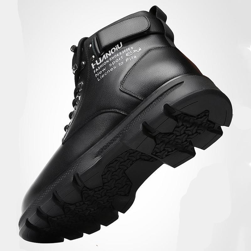 Autumn and Winter Plus Velvet Korean Version of The British Martin Boots Men's Leather Boots