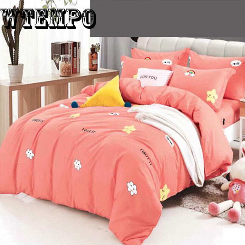 Print Bedding Set Cotton Twin Queen Size Duvet Cover Flat Sheet/Fitted Sheet Pillow Cases