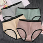 4PCS High-waisted Underwear Women's Cotton Antibacterial Abdomen Large Size Sexy Butt-lifting Seamless Bottoms Girls Japanese Briefs Lingerie