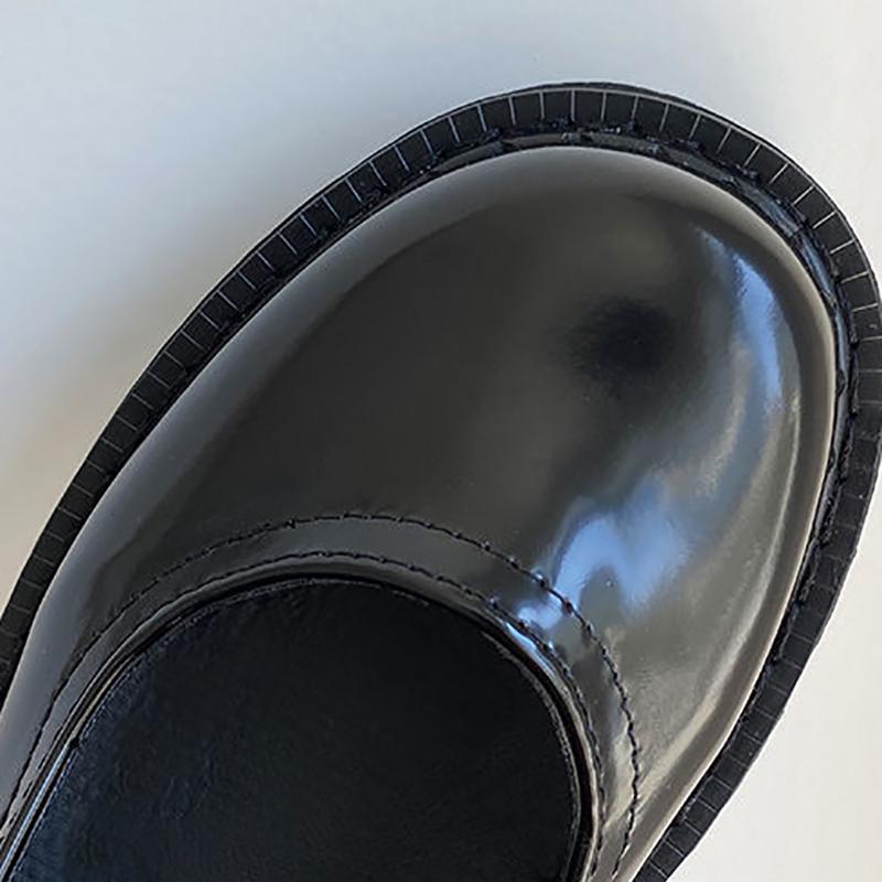 Japanese Women's Small Leather Shoes Korean Style All-match Retro British Style Leather Shoes Thick-soled Round-toe Thin Women's Shoes