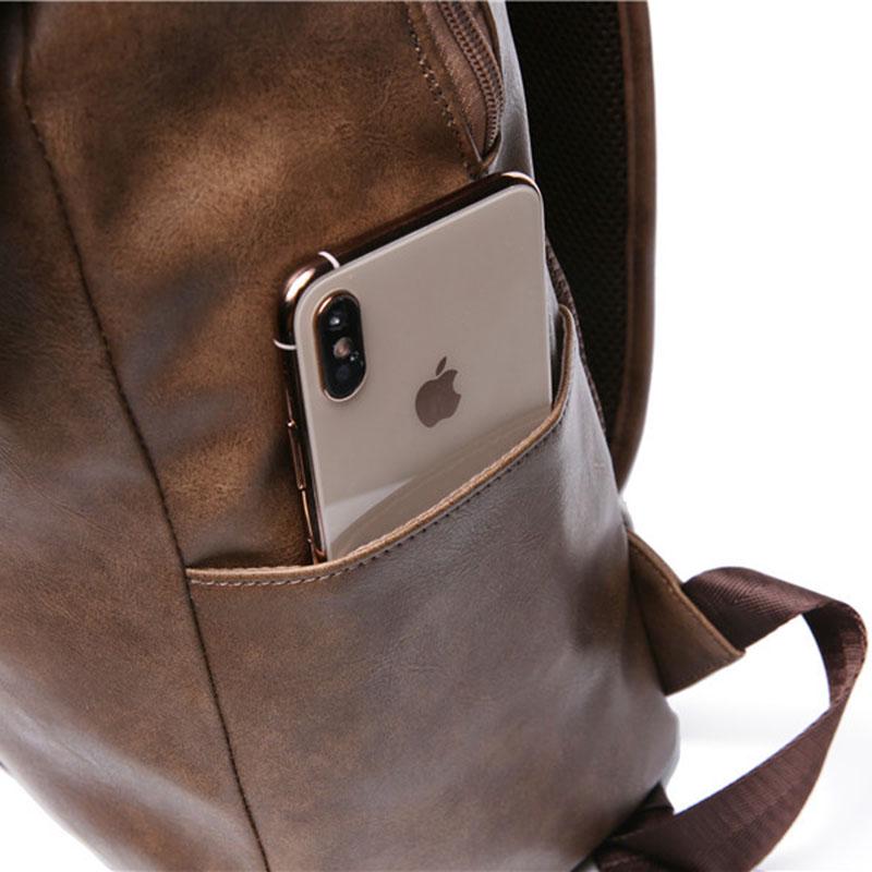Business Backpack Men Leather Anti-theft Waterproof Sports Travel Bags Student Book Computer Bag