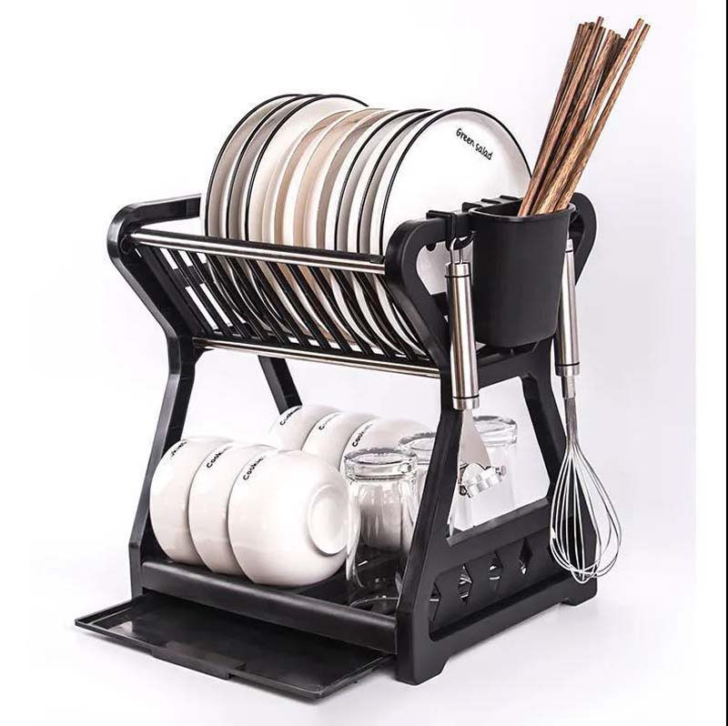 Kitchen Shelf Bowl Dish Storage Shelving Tableware Cupboard Multi-storey Storage Rack