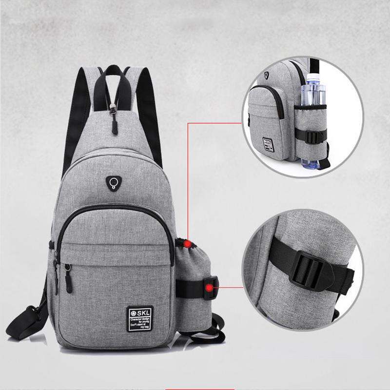 Trendy Casual Backpack Wear-resistant Waterproof Messenger Bag Chest Bag Fashion Men and Women Couple Bag