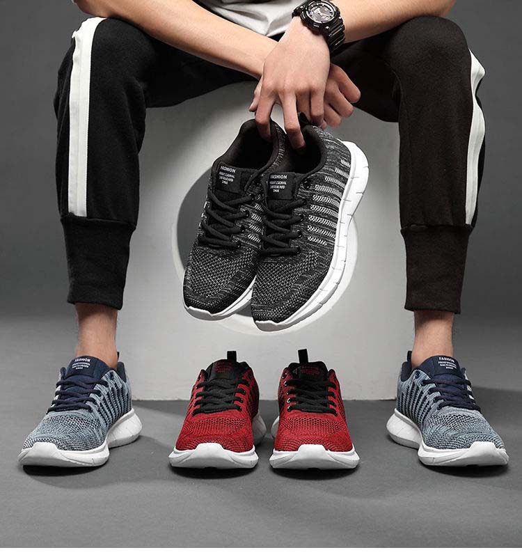 New Men's Mesh Sports Casual Trend Wild Breathable Flying Weave Running Shoes Light Sports Shoes