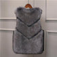 Fur Vest Women's Leather Jacket All-match Imitation Fox Fur Waistcoat Stitching Vest Vest Short Jacket Soft and Warm