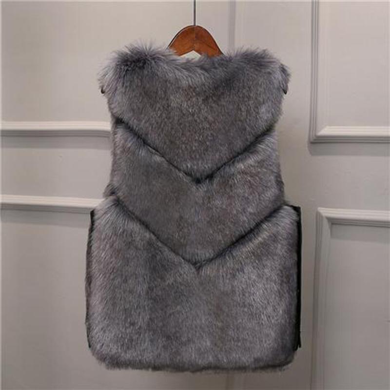 Fur Vest Women's Leather Jacket All-match Imitation Fox Fur Waistcoat Stitching Vest Vest Short Jacket Soft and Warm