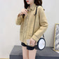Autumn and Winter Casual Fashion Jacket Lapel Long Sleeve Thick Sweater Short Button Knitted Cardigan