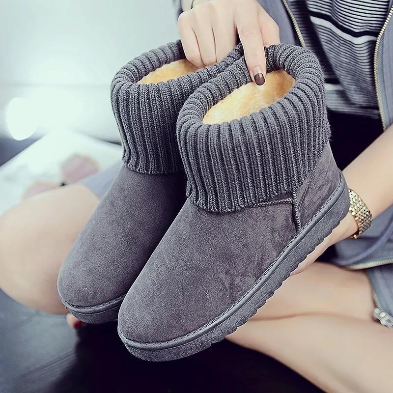 Winter Snow Boots Women's Short Boots Flat Non-slip Cotton Shoes Thickened Warm Cotton Boots