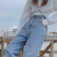 Design Harlan Jeans Female Loose Model High Waist Radish Pants Old Trousers
