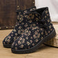 Winter Women  Cotton Shoes Plus Velvet Warm Non-slip Wear-resistant Ethnic Snow Boots Traditional Cotton Boots