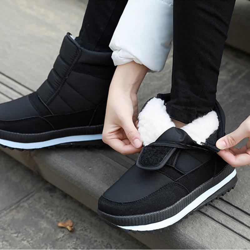 Winter Padded Snow Boots Women's High-top Cotton Shoes Mother Shoes Waterproof Short Boots Ladies Footwear