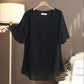 Chiffon Shirt Short -sleeved Female Summer Round Neck Loose Increase Size Top T -shirt Bottom Shirt