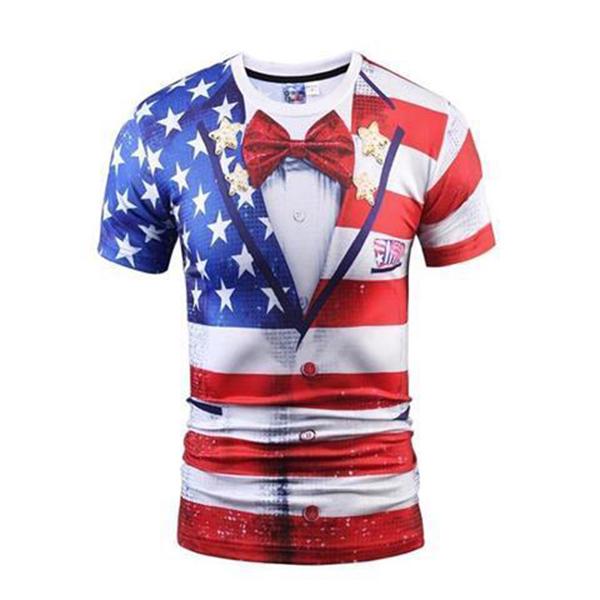 Half-sleeve Clothes Summer Men's Round Neck Short-sleeved T-shirt Top 3D Creative Art Print T-shirt