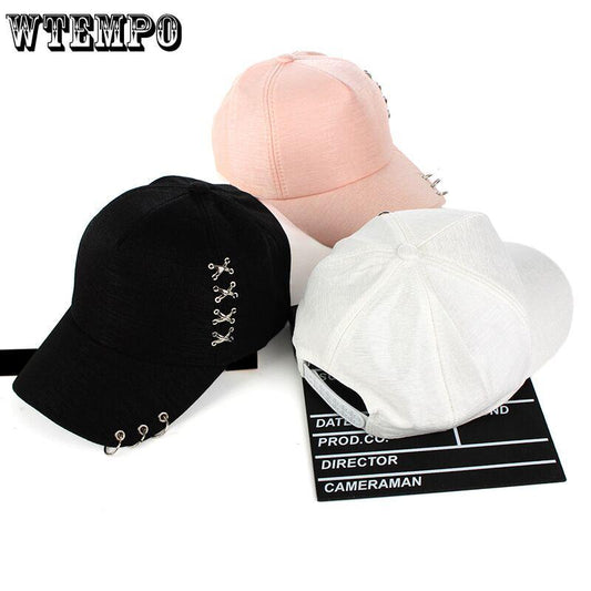 Dad Hat Creative Piercing Ring Baseball Cap Punk Gorras Bone Masculino Feminino Beisbol Hip Hop Snap