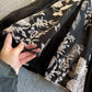 Spring Summer Fairy Flower Embroidery Dress Women Elegant Lantern Sleeve Mesh Patchwork Party Black
