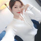 Sweater Long-sleeved Knitted Sweater Women's V-neck Slim Thin T-shirt All-match Sweater Slimming Top Women's Korean Style
