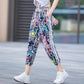 Pring and Summer All-match Casual Harem Pants Women's Fashion Sports Flower Pants Loose and Thin High Waist Mosquito Pants