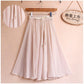 Summer Women High Waist Pleated Chiffon Skirt Plus Size Lady Black Pink Blue Long Maxi Skirt