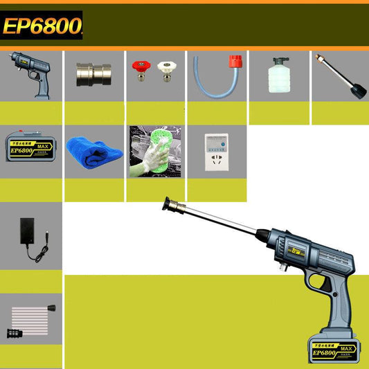 128VF Automatic High Pressure Water Gun Set Lithium Battery Wireless Car Washer Portable Cleaning Tool 10800mAh