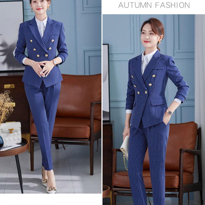 Spring and Autumn Suit Two-piece Suit Temperament Business Wear Fashion Casual Work Wear Formal Jacket Women