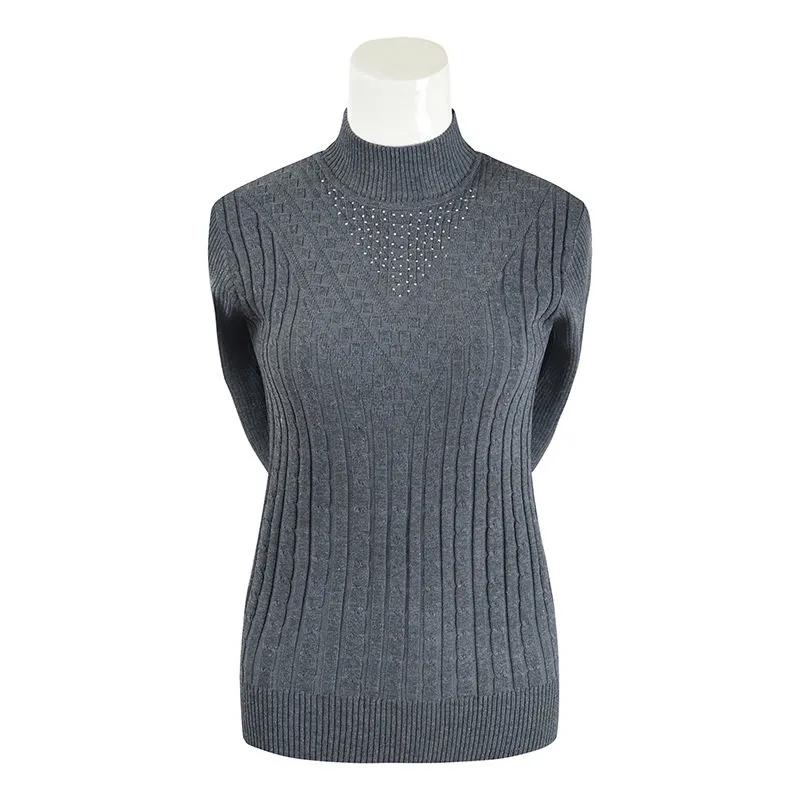 Women Turtleneck Sweater Autumn Winter Pullover Sweater Black Knitted Jumper