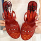 Sandals Women's Summer Mid-heel Crystal Outer Wear Non-slip Beach Heightened Thick Heels