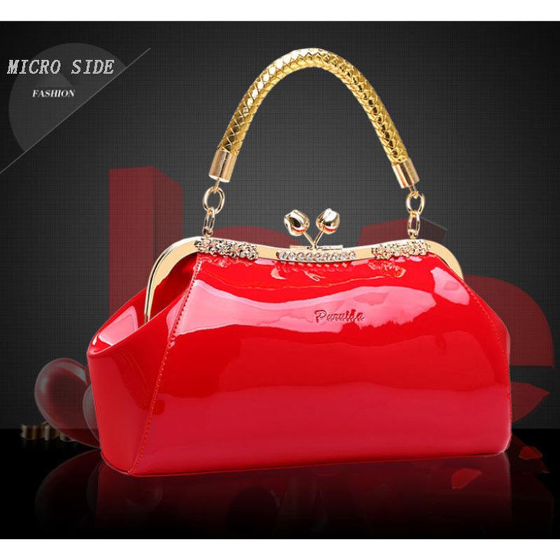 Ladies Shiny Leather Bag Handbag Fashion Shoulder Bag Diagonal Women's Bag Wedding Bag
