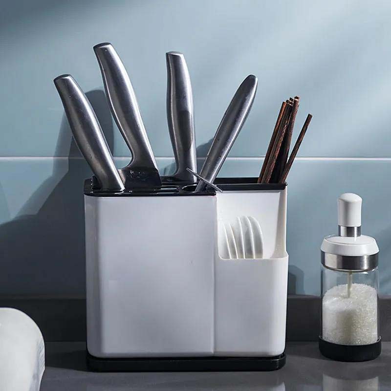 Kitchen Knife Holder Home Spoon Tool Multi-function Drain Storage Box Plastic Tool Holder