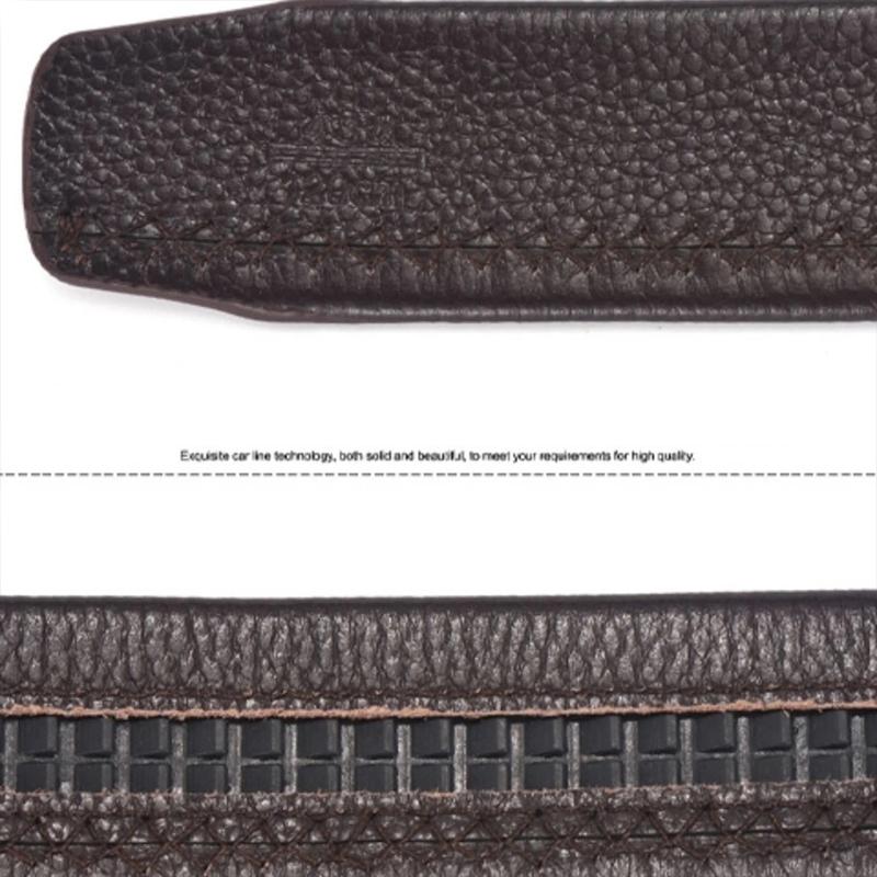 Automatic Buckle Headless Double-sided First Layer Cowhide Belt Male Mid-green Leather Business Versatile Real Cowhide Belt Without Buckle Body