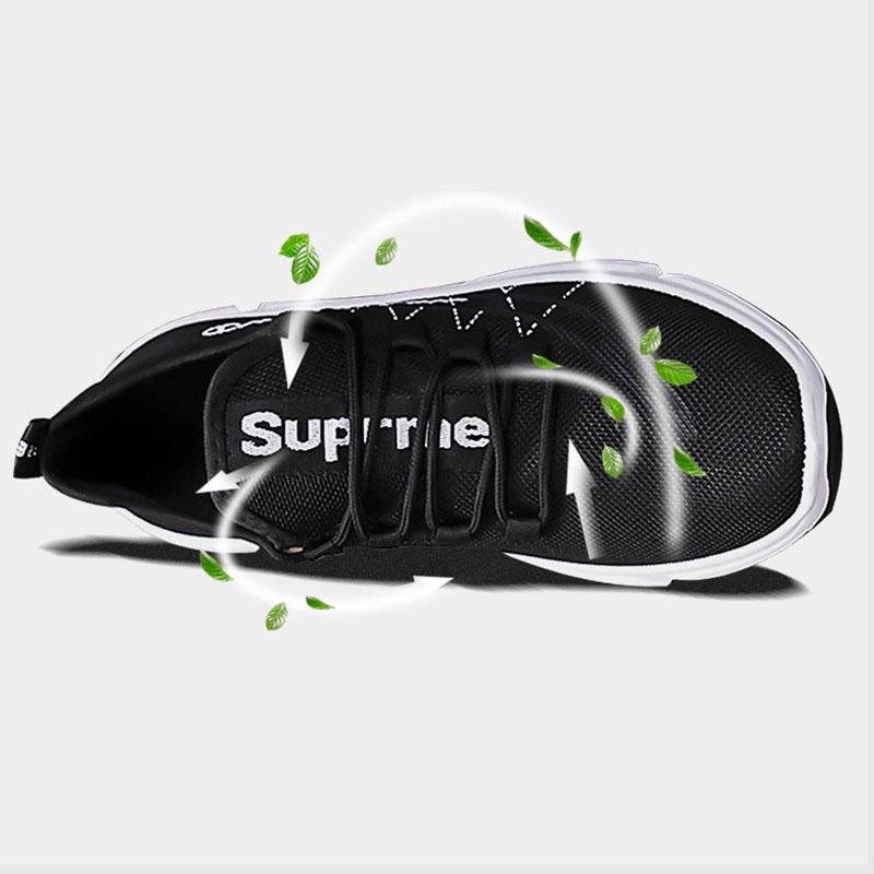 Mesh Shoes Breathable Running Shoes Sports Shoes Men's Trendy Shoes Men's Casual Shoes Solid Color Non-slip Shoes