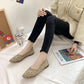 Casual Lazy Beanie Shoes Women's All-match Breathable Flying Woven Flat-bottomed Mother's Shoes Single Shoes