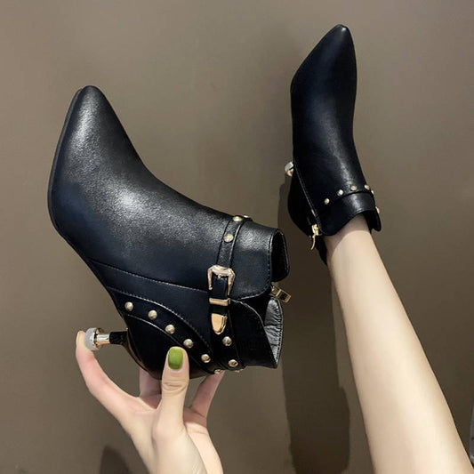 Woman Stiletto Heels Pointed Toe Ankle Boots Ladies Suede Women's High Heels Female Women Short Boot