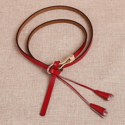 Women's Dress Decorative Belt with Skirt Thin Belt Casual Ladies Belt Leather Belt Tassel Girl Dress Decorative Belt