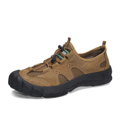 Plus Size 38-46 Men Outdoor Water Sneaker Non Slip Hiking Climbing Aqua Shoes Beach Barefoot Upstream Shoes Leather Seaside Shoes