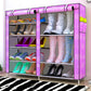 90cm Long Double Row Stainless Steel Hanger Storage Cabinet Waterproof Storage Rack Coat Hanger Shoe Rack