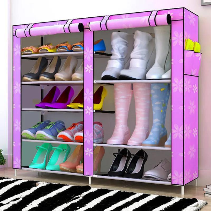 90cm Long Double Row Stainless Steel Hanger Storage Cabinet Waterproof Storage Rack Coat Hanger Shoe Rack