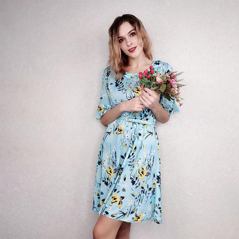 Ice Silk Floral Dress Trendy Female Summer New Product Fashionable High-end Slim Summer Dress