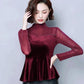 Women's Spring and Autumn Large Size Long-sleeved Bottoming Shirt Fake Two-piece Round Neck Slim Top