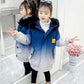 Girls' Warm Cotton Coat Winter Clothing Plus Velvet Thickening Girls Windproof Padded Jacket
